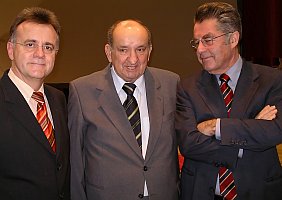 Hans Niessl (Landeshauptmann Burgenland), Dr. Fred Sinowatz (Bundeskanzler a. D.), Dr. Heinz Fischer (Bundesprsident)